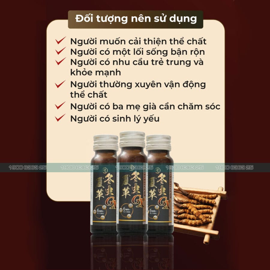 đối tượng sử dụng Đông Trùng Hạ Thảo Tochukasou GX Drink Reiperfect