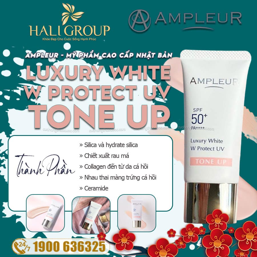 Kem Chống Nắng Nâng Tone Ampleur Luxury White TONE UP