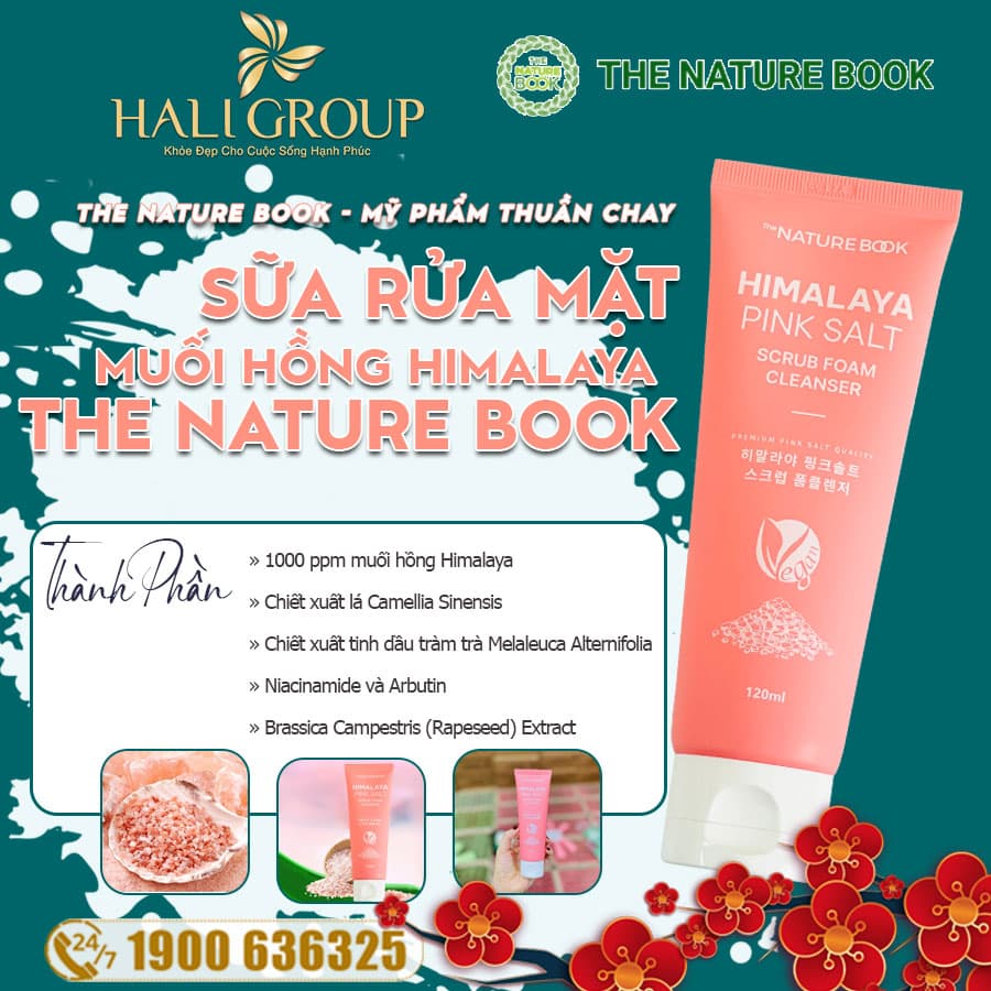 Sữa Rửa Mặt Muối Hồng Himalaya The Nature Book Himalaya Pink Salt Scrub Foam Cleaneser 