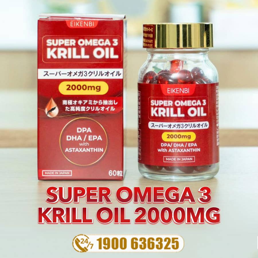 Dầu Nhuyễn Thể Super Omega 3 Krill Oil 2000mg Eikenbi