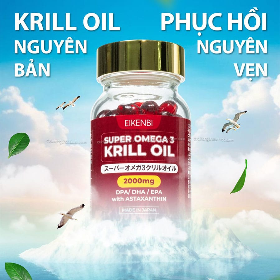 Dầu Nhuyễn Thể Super Omega 3 Krill Oil 2000mg Eikenbi