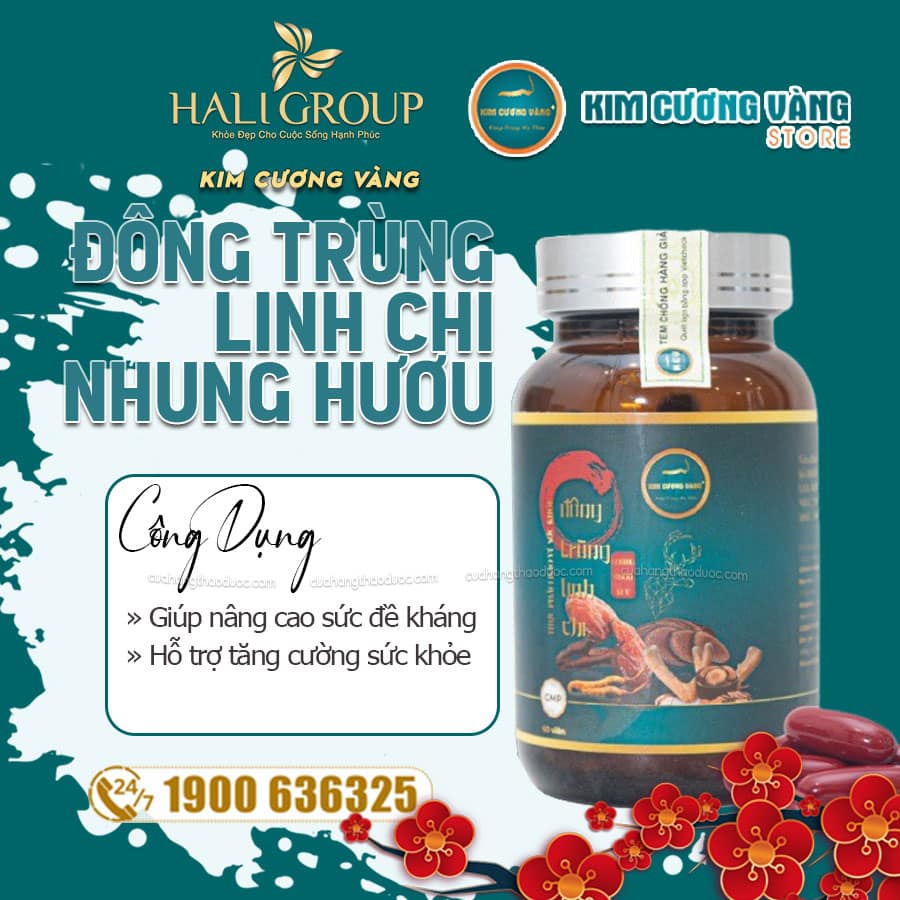 Viên Uống Đông Trùng Linh Chi Nhung Hươu Kim Cương Vàng