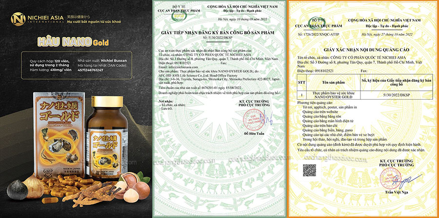 Viên Uống Nano Oyster Gold Nichiei Bussan Nhật Bản