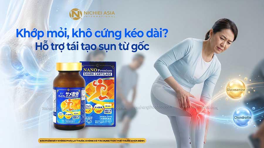 Viên Uống Nano Premium Shark Cartilage Nichiei Bussan Nhật Bản
